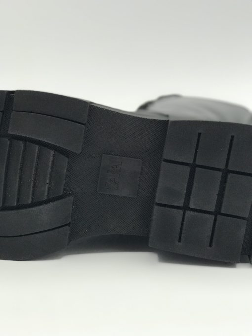 کد 2105 بوت کلاسیک زارا بندی ساده چرم مشکی - تصویر 5