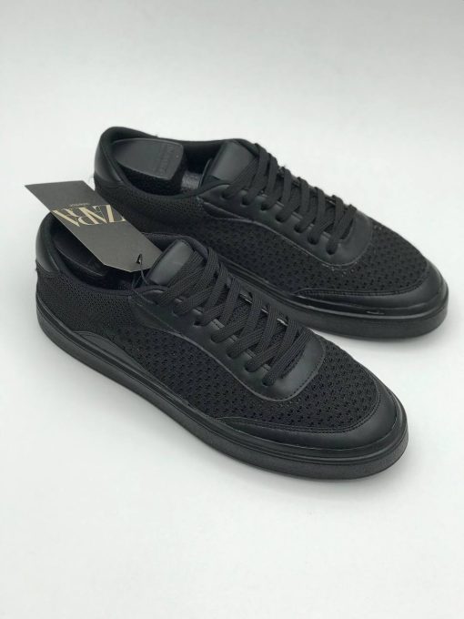 کد 2700 ZARA ونس زارا قلاب بافی مشکی یکدست - تصویر 5