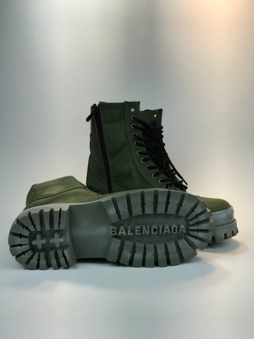 کد 2900 بوت بالنسیاگا BALENCIAGA پارچه جین سبز ارتشی - Image 9