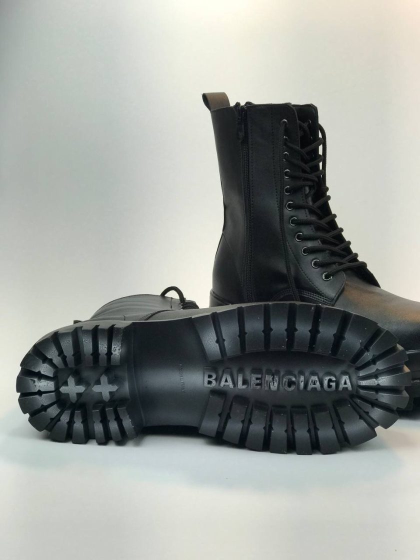 کد 2906 بوت بالنسیاگا BALENCIAGA پنجه بوکسی ساده چرم مشکی - Image 5