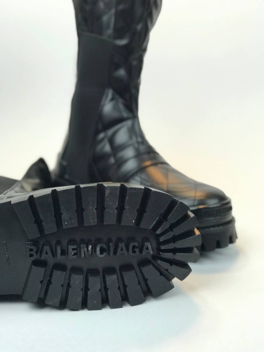 کد 2905 بوت بالنسیاگا BALENCIAGA کشی لوزی دوزی چرم مشکی - Image 4