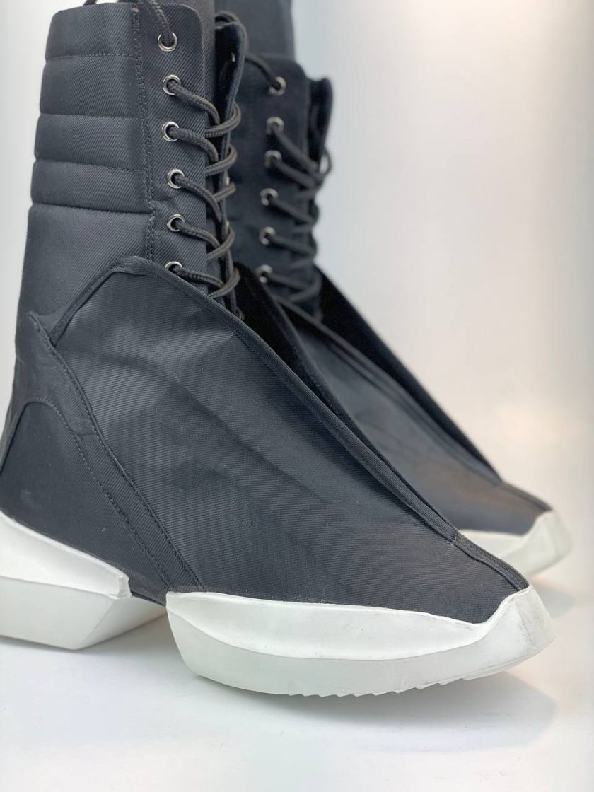 کد 2802 بوت بلند بند مخفی ریک اونز rick owens مشکی زیره سفید - Image 4