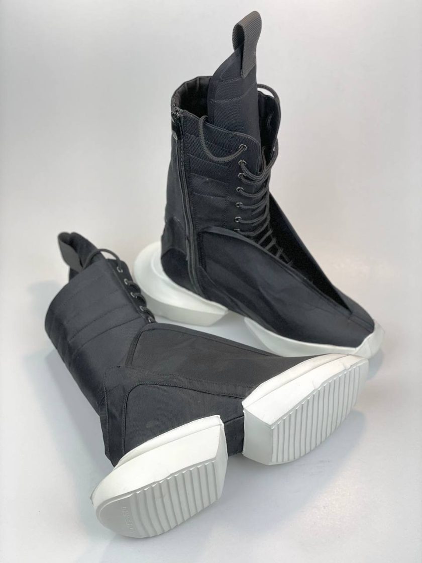 کد 2802 بوت بلند بند مخفی ریک اونز rick owens مشکی زیره سفید - Image 7