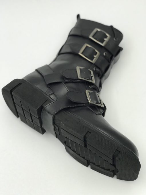 کد 2103 بوت کلاسیک زارا بندی سگکی چرم مشکی تمام رکاب - تصویر 4