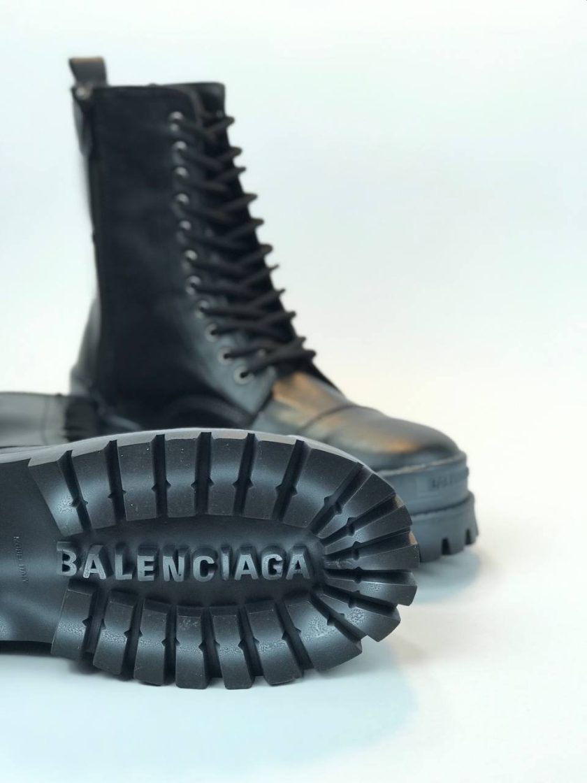 کد 2907 بوت بالنسیاگا BALENCIAGA بندی ساده چرم مشکی - Image 4