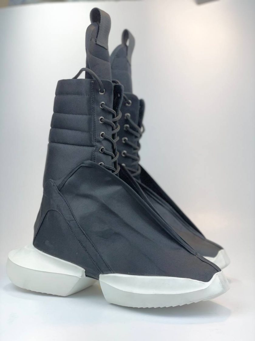 کد 2802 بوت بلند بند مخفی ریک اونز rick owens مشکی زیره سفید - Image 8